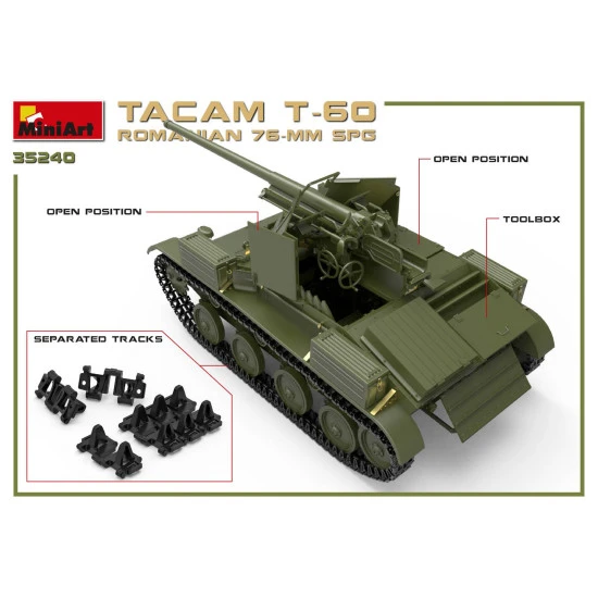 Miniart 35240 - ROMANIAN 76-mm SPG TACAM T-60 INTERIOR KIT World War II 1/35