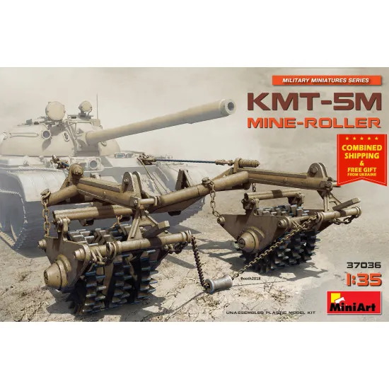 MINIART 37036 KMT-5M MINE-ROLLER for T-54, T-55, T-62, T-62M 1/35 scale model
