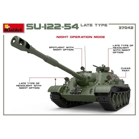 MINIART 37042 SU-122-54 LATE TYPE USSR self-propelled artil 1/35 scale model kit