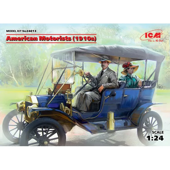 American Motorists 1910's - 2 FIGURES PLASTIC MODEL KIT 1/24 scale kit ICM 24013
