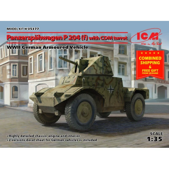 GERMAN ARMORED CAR PANZERSPAHWAGEN P 204 F WWII 1/35 ICM 35377