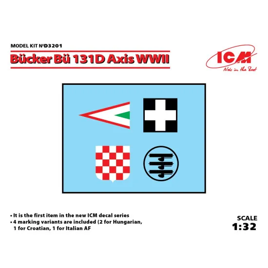 ICM D3201 - Decal for Bucker Bu 131D Axis WWII 1/32 scale