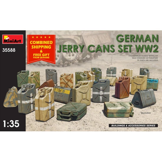 MINIART 35588 GERMAN JERRY CANS SET World War 2 1/35 scale plastic model kit