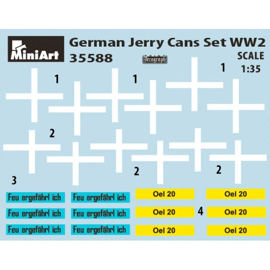 MINIART 35588 GERMAN JERRY CANS SET World War 2 1/35 scale plastic model kit