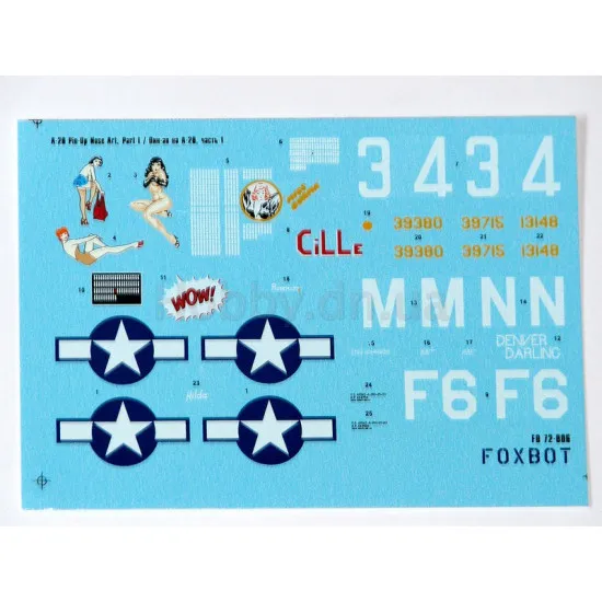 DOUGLAS A-20 BOSTON PIN-UP NOSE ART AND STENCILS PART 1 1/72 Foxbot 72-006