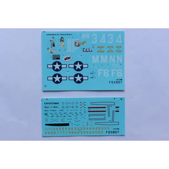 DOUGLAS A-20 BOSTON PIN-UP NOSE ART AND STENCILS PART 1 1/72 Foxbot 72-006