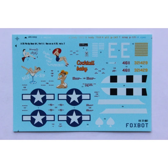 DOUGLAS A-20 BOSTON PIN-UP NOSE ART AND STENCILS PART 2 1/72 Foxbot 72-007