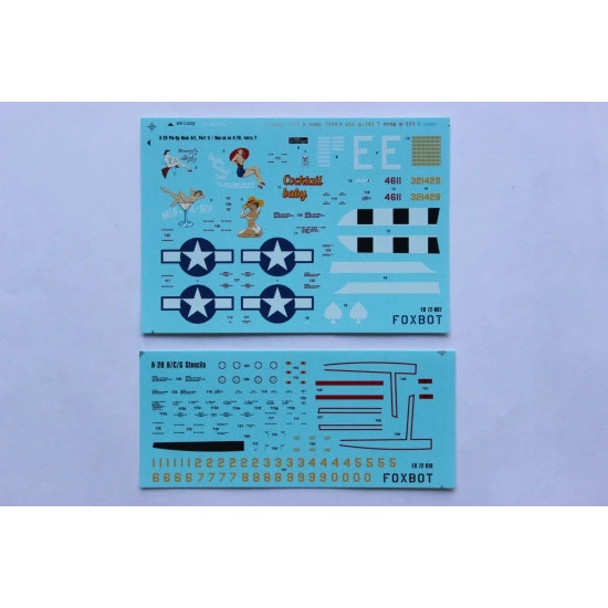 DOUGLAS A-20 BOSTON PIN-UP NOSE ART AND STENCILS PART 2 1/72 Foxbot 72-007