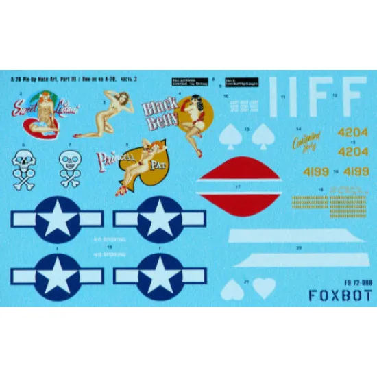 DOUGLAS A-20 BOSTON PIN-UP NOSE ART AND STENCILS PART 2 Foxbot 72-008
