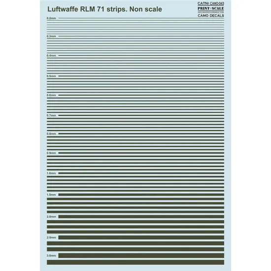 DECAL FOR AIRPLANE CAMO LUFTWAFFE RLM 71 STRIPS PRINT SCALE 043-CAMO
