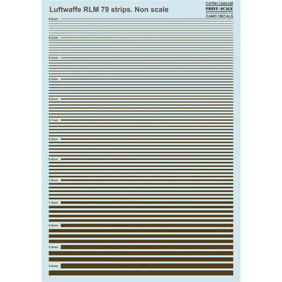 DECAL CAMO LUFTWAFFE RLM 79 STRIPS PRINT SCALE 045-CAMO