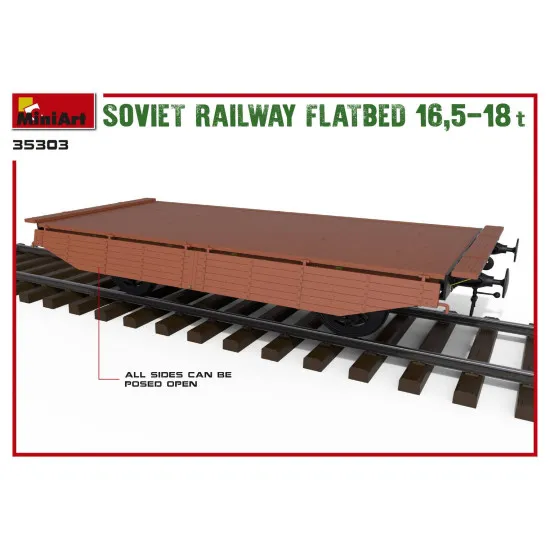 Miniart 35303 - SOVIET RAILWAY FLATBED 16,5-18t WW II 1/35 scale plastic model