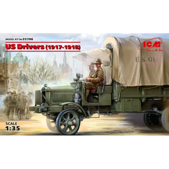 US DRIVERS (1917-1918) (2 FIGURES) 1/35 scale ICM 35706 for ICM 35650, ICM 35651
