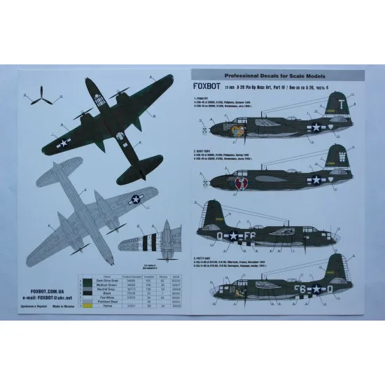 DOUGLAS A-20 BOSTON PIN-UP NOSE ART AND STENCILS PART 3 1/72 Foxbot 72-009