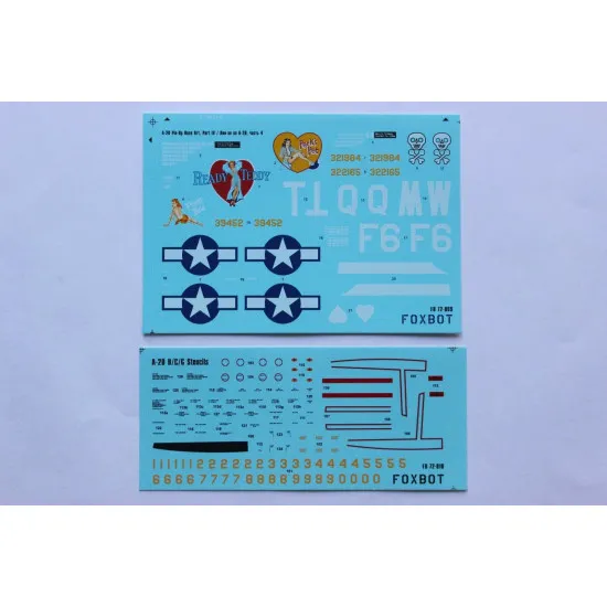 DOUGLAS A-20 BOSTON PIN-UP NOSE ART AND STENCILS PART 3 1/72 Foxbot 72-009