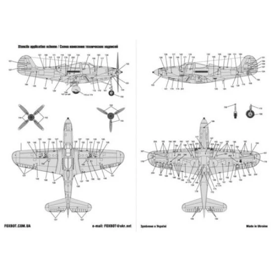 DECAL FOR RED SNAKE SOVIET P-39 AIRACOBRAS AND STENCILS 1/72 Foxbot 72-014