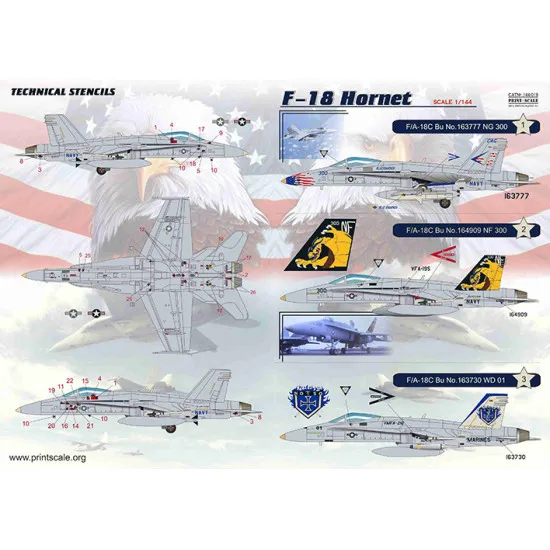 DECAL FOR AIRPLANE F-18 HORNET 1/144 PRINT SCALE 144-019 DECAL FOR AIRPLANE F-18 HORNET 1/144 PRINT SCALE 144-019