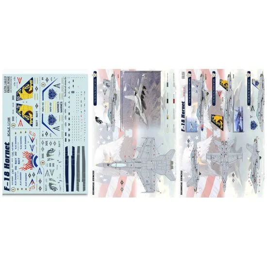 DECAL FOR AIRPLANE F-18 HORNET 1/144 PRINT SCALE 144-019 DECAL FOR AIRPLANE F-18 HORNET 1/144 PRINT SCALE 144-019