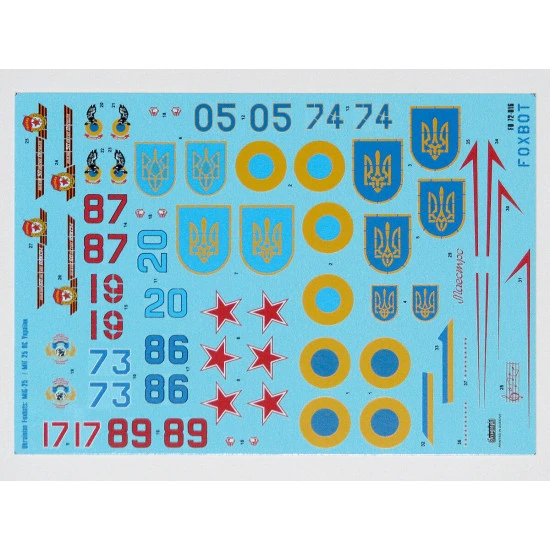 DECAL FOR UKRAINIAN FOXBATS MIG-25 1/72 scale Foxbot 72-016