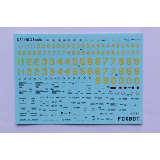 DOUGLAS C-47 SKYTRAIN DAKOTA PIN-UP NOSE ART AND STENCILS 1 1/72 Foxbot 72-017