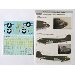 DOUGLAS C-47 SKYTRAIN/DAKOTA PIN-UP NOSE ART AND STENCILS 3 1/72 Foxbot 72-019