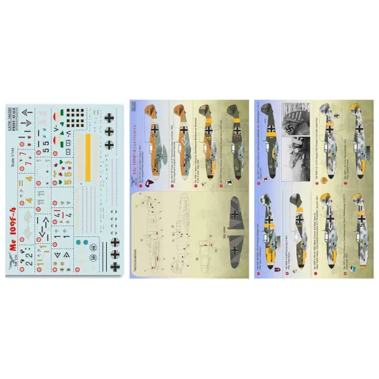 DECAL FOR AIRPLANE MESSERSCHMITT BF 109 F-4 1/144 PRINT SCALE 144-020