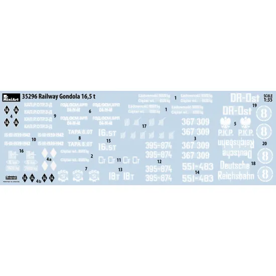 Miniart 35296 - RAILWAY GONDOLA 16,5-18t + 5 figures World War II 1/35 scale kit