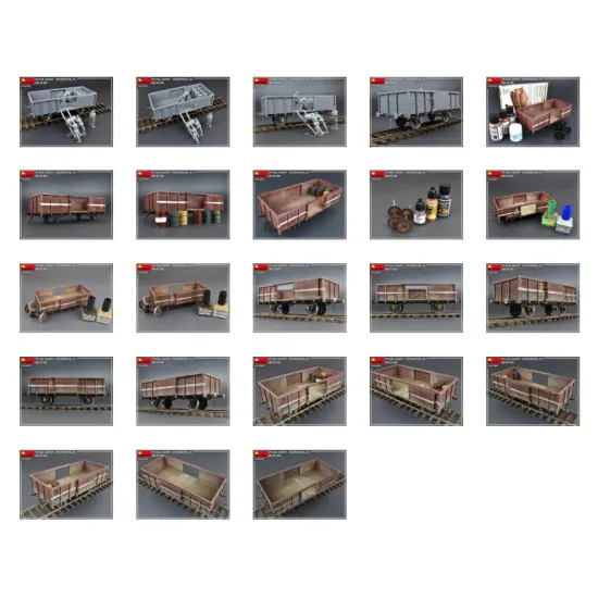 Miniart 35296 - RAILWAY GONDOLA 16,5-18t + 5 figures World War II 1/35 scale kit