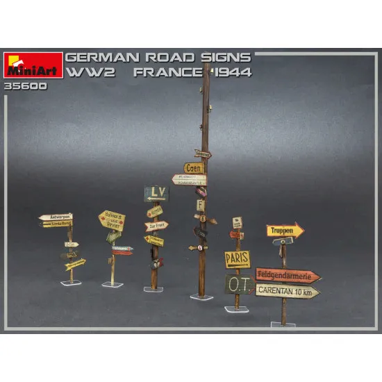 Miniart 35600 - GERMAN ROAD SIGNS WW2 (FRANCE 1944) 1/35 scale plastic model kit