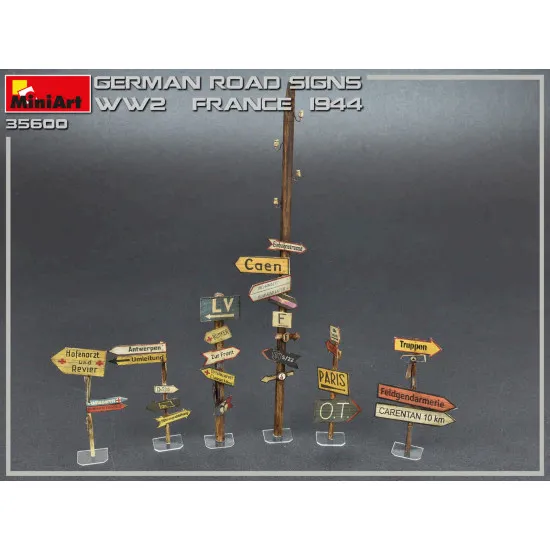 Miniart 35600 - GERMAN ROAD SIGNS WW2 (FRANCE 1944) 1/35 scale plastic model kit