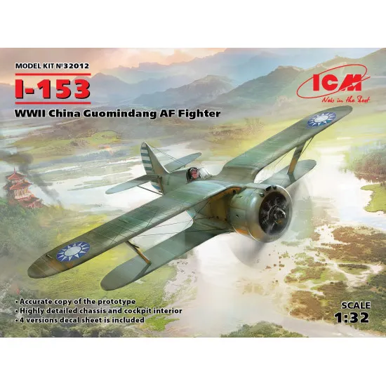 ICM 32012 - I-153, WWII CHINA GUOMINDANG AF FIGHTER USSR - 1/32 scle model kit