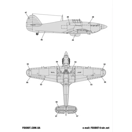 DECALS STENCILS FOR HURRICANE 1/72 SCALE Foxbot 72-033