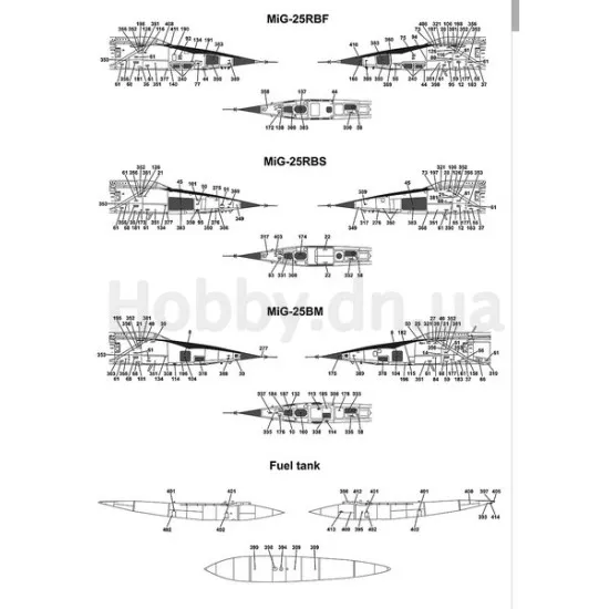 DECALS STENCILS FOR MIG-25 1/72 SCALE Foxbot 72-038