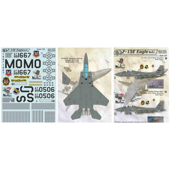 DECAL FOR MCDONNELL DOUGLAS F-15 EAGLE AIRCRAFT 1/32 PRINT SCALE 32-021