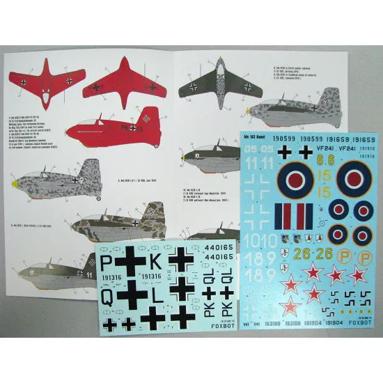 DECAL FOR MESSERSCHMITT ME 163 KOMET 1/32 Scale Foxbot 32-002