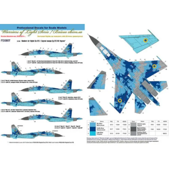 Us Stock Decal For Numbers For Sukhoi Su-27s Ukranian Air Forces 1/32 Scale Foxbot 32-004