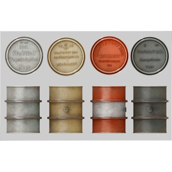 Miniart 35597 - 1/35 German 200l fuel drums ww2