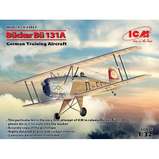 ICM 32033 - Bucker Bu 131A, German Training Aircraft 1/32 SCALE MODEL KIT 207 mm