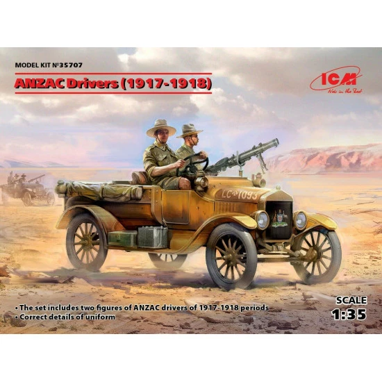 ICM 35707 - ANZAC Drivers (1917-1918) (2 figures) - 1/35 SCALE MODEL KIT
