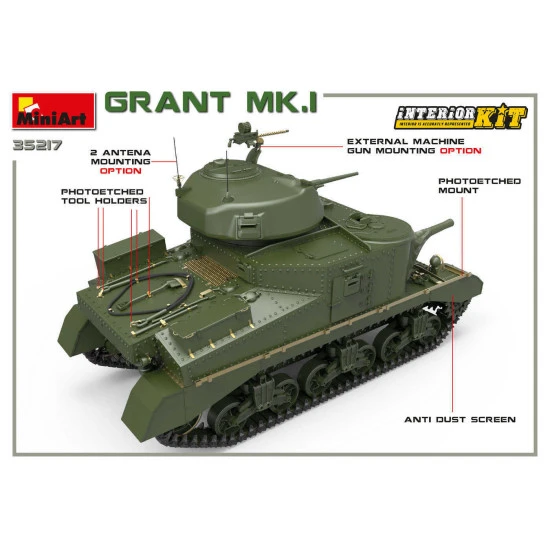 MINIART 35217 1/35 SCALE MODEL GRANT Mk.I INTERIOR KIT