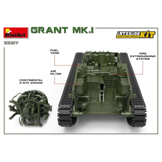 MINIART 35217 1/35 SCALE MODEL GRANT Mk.I INTERIOR KIT