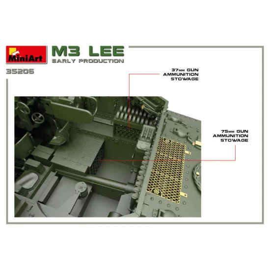 MINIART 35206 1/35 SCALE MODEL M3 LEE EARLY PRODUCTION. INTERIOR KIT