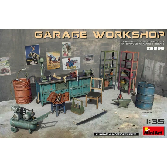 MINIART 35596 1/35 SCALE MODEL GARAGE WORKSHOP