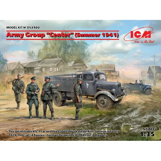 ICM DS3502 Army Group Center Kfz.1, Typ L3000S, Infantry drivers 8 fig 1/35 ICM DS3502 Army Group Center Kfz.1, Typ L3000S, Infantry drivers 8 fig 1/35