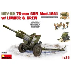 Miniart 35129 - 1/35 Soviet Gun USV-BR 76-mm 1941 with Limber and Crew USSR kit