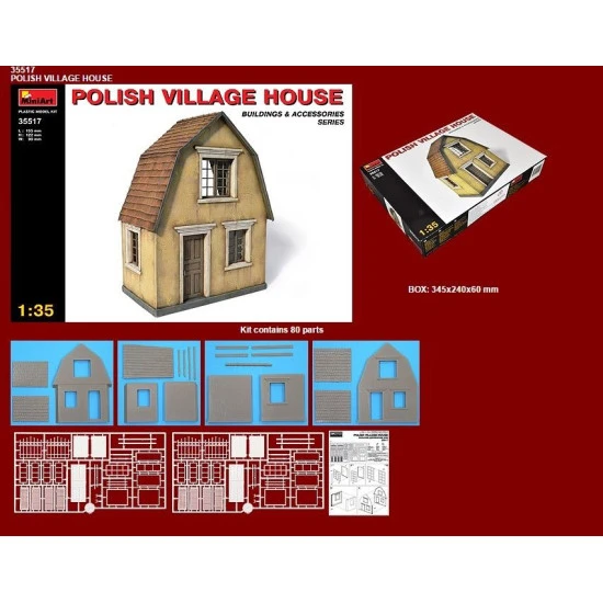 Miniart 35517 - 1/35 Polish Village House WW II Diorama Plastic Model Kit