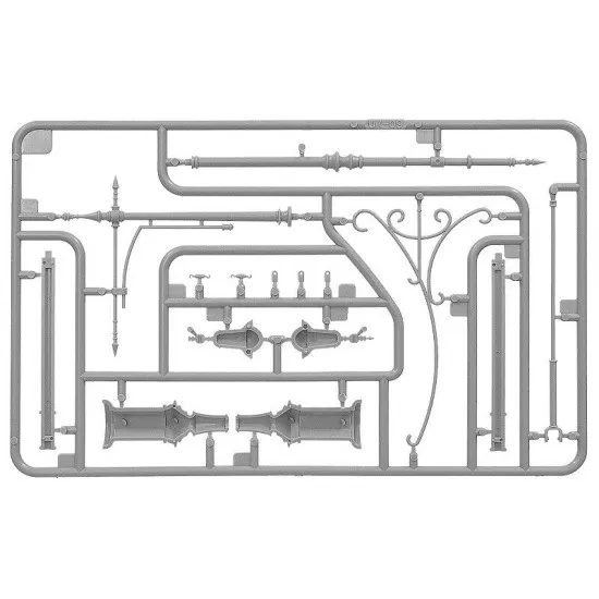 Miniart 35523 - 1/35 Tram Supports and Street Lamp Scale Plastic Model Kit
