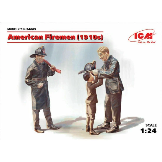 ICM 24005 - 1/24 American Firemen (1910s) 3 figures scale plastic model kit