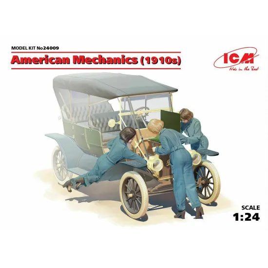 ICM 24009 - 1/24 American Mechanics (1910s) 3 figures scale plastic model kit
