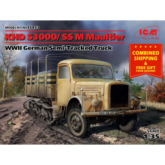 ICM 35453-1/35 German Semi-tracked Truck khd S3000/ss M Maultier, WWII plastic